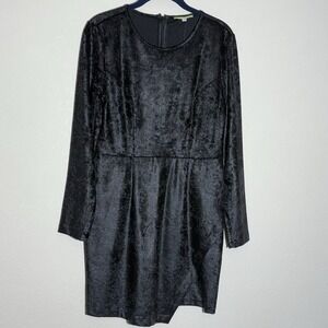 Gianni Bini‎ Black Long Sleeve Dress Med Faux Snakeskin Print Party Cocktail